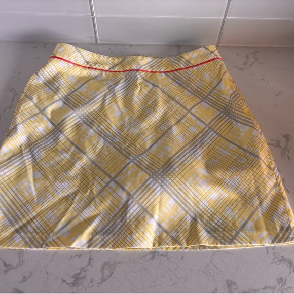 Greg Norman Collection Gold Mini A-Line Skirt Cocktail - Picture 1 of 9